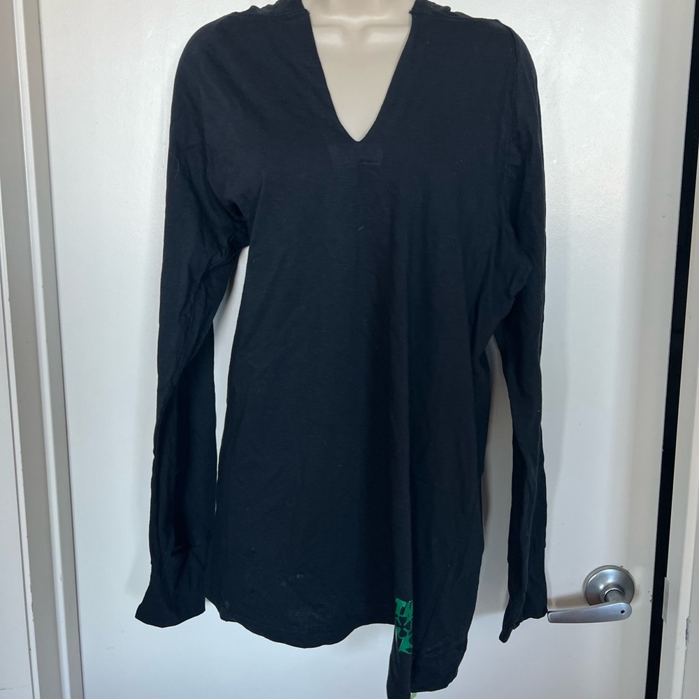 XL long sleeve top with shamrock & southside Irish logo bottom left/St. Patrick
